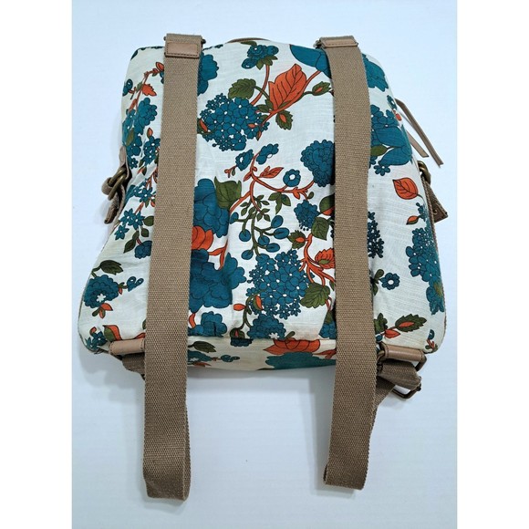 Anthropologie Hayden Harnett Brooklyn NYC Backpack Bag Floral Poppy Turquoise main image 10